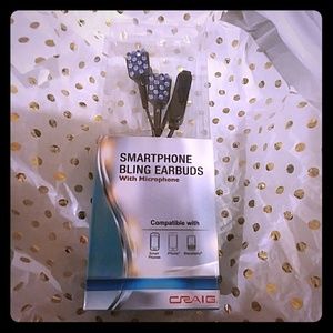 NWB. Craig bling smartphone earbuds with Mic.